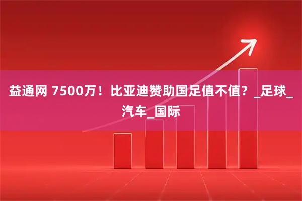 益通网 7500万！比亚迪赞助国足值不值？_足球_汽车_国际