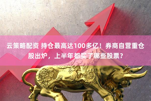 云策略配资 持仓最高达100多亿！券商自营重仓股出炉，上半年都买了哪些股票？
